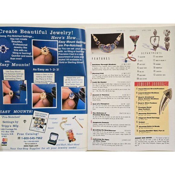 Lapidary Journal Magazine April 1998 Design Edition Inlay Influences From Quilts - Picture 2 of 12